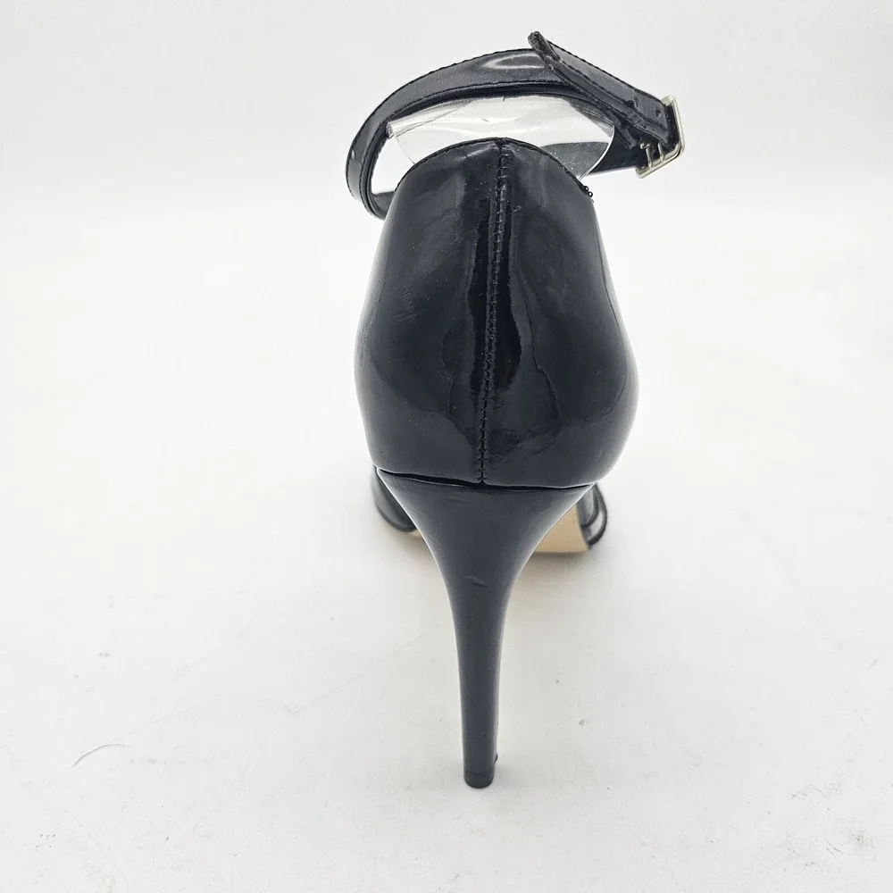 SAKS Fifth Avenue Ave Stilleto High Heel Leather Dress Party Open Toe Shoes 7.5